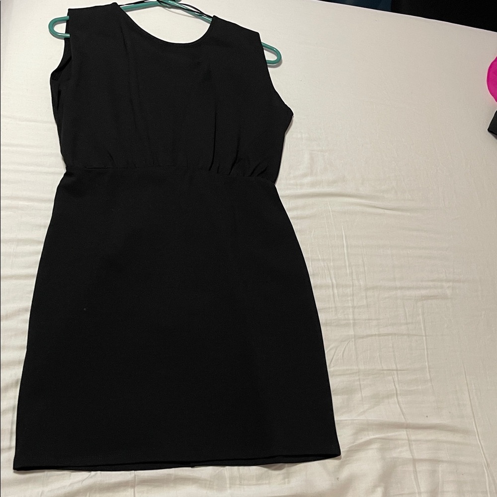 Elegant Socialite Black Sleeveless Dress Size M